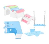 HOUDERCO 5pcs Hamster Nest Soft Set Rainbow Arch Bridge and Seesaw, Pvc Material Small Pet House for Fun Play Spot and Home Use Random Color