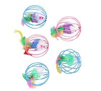 HOUDERCO 5pcs Plush Mouse Cat Toy Pet Mouse Toy for Cat Catnip Funny Plaything for Indoor