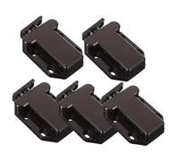 HOUDERCO 5pcs Push to Open Cabinet Door Latches Lock Reusable Automatic Rebounding Locks for Kitchen Wardrobe Cupboards Without Handles Easy Installation Durable Coffee Brown