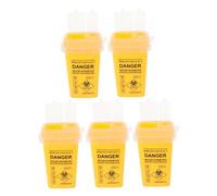 HOUDERCO 5pcs Sharps Disposal Containers for Home and Barber Use Multipurpose Needle Waste Bins Made of Reusable Safe Sharps Collection and Disposal for Hygienic Environment