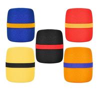 HOUDERCO 5pcs Thickened Microphone Sponge Windshield Covers with Color Rings, Mic Protective Wind Screens for Stage and Recording Use, Practical Mic Accessories for Microphones Random Color