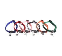 HOUDERCO 6pcs Adjustable Breakaway Cat Collar with Bell Colorful Mixed Style Pet Collars for Cats Comfortable Skin-friendly Neck