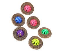 HOUDERCO 6pcs Cat Scratch Board Toy with Squeaky Bell Corrugated Paper Pet Toys for Indoor Cats Interactive Fun Random Color to Play and Promote Oral Health