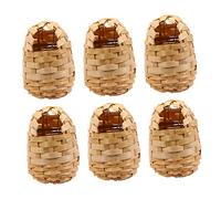 HOUDERCO 6pcs Handwork Birds Shelter Comfortable Material Bird Nest Creative House Garden Robin
