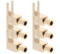 HOUDERCO 6pcs L Shaped 90 Degree Y Spade Fork Connector, Gold Plated Copper Amplifier Cable Fitting with Screw Tight Banana Spade, Universal Fit for Speaker Cable End Fittings in Hifi