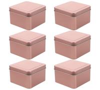 HOUDERCO 6pcs Metal Cookie and Candy Storage Box with Lid for Travel Office