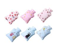 HOUDERCO 6pcs Mini Hot Water Bottles with Protective PVC Cover, Portable Warm Water Bags Featuring Lovely and Charming Design, for Home, Office, Christmas and New Year's Day Use