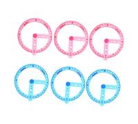 HOUDERCO 6pcs Plastic Circle Protractor Tool with Scale for Quick Measuring and Drafting, for School Students and Math Teachers at Home Or Office