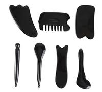 HOUDERCO 7-Piece Resin Gua Sha Massage Tool Set for Meridian Therapy Beauty Scraping Boards for Facial Treatment for SPA and Home Use