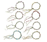 HOUDERCO 8pcs Hand-woven Rose Flower Headbands with Delicate Workmanship and Good Texture, Stylish Floral Hair Accessories for Daily Life and Banquet Wear