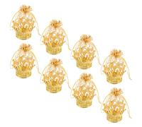 HOUDERCO 8pcs Large Gold Candy Boxes Plastic Crown Shaped Party Favor Bags with Big Organizer Space for Wedding and Bridal Shower Traditional Celebration