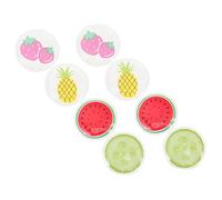 HOUDERCO 8pcs Reusable Pvc Cooling Eye Masks for Hot Cold Therapy Cute Fruit Designs Pineapple Watermelon Strawberry Kiwi for Reducing Puffiness Stress Relief