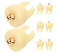 HOUDERCO 8pcs Tooth Shaped Keychains Charms Tooth Charms Resin Beige for Bracelet Jewelry Crafting Findings Friends Art Collectors