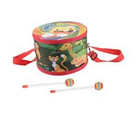 HOUDERCO Adjustable Drum Set Wooden Percussion Musical Instrument with Animal Designs Belt for Boys Double Sided Hand Pat and Strike for Home School Music Education