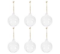 HOUDERCO Ball Shape Flower Plants Holder 6Pcs Glass Vases for Indoor Hanging Planters and Tea Light Candle Display