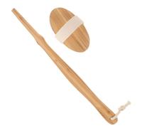 HOUDERCO Bamboo Bath Scrub Brush and Comfortable for Deep Skin Cleaning with Handle and Natural Bristle Ergonomic Body Scrubber Suitable for Shower and Bathing