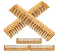 HOUDERCO Bamboo Beard Comb 5Pcs Set Wood Material Ergonomic Style Eliminates Dandruff Suitable for Men and Women