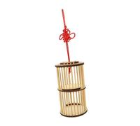 HOUDERCO Bamboo Cage Hand Made Portable Container with Smooth Edges Pull Up Hidden Door for Insect Storage and Transport