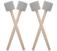 HOUDERCO Bass Drum Mallets and Well-polished Handle with Eva Foam 2 Pairs and Wood Handle Comfortable Grip for Playing Bass Drum in Percussion Instruments
