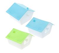 HOUDERCO Bird House and Plastic Bird Nesting Box Set 3pcs Single Entrance Weather-resistant and Hamster Squirrel Breeding Cage for Outdoor Wildlife Random Color