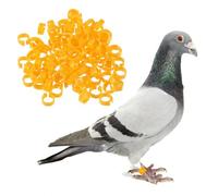 HOUDERCO Bird Identification Rings and Plastic Yellow for 100 Pcs Breed Identification and Separating Hatches Function Pigeons Parrots for Bird Foot Ring Training
