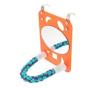HOUDERCO Bird Toy Mirror Standing Design for Parakeets Interactive Parrot Toy Mirror for Climbing Chewing and Healthy Playtime Activities