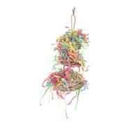 HOUDERCO Birdcage Chewable Hanging Decor for Parrots Safe and Chewing Toy for Birds Interactive Plaything for Cockatiels and Parakeets Fun Shredding for Pet Birds