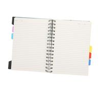 HOUDERCO Black Spiral Notebook with Pp Divider Tabs for Organizing Work Tasks and School Notes, College Ruled Paper, Sleek Modern Design, Versatile Use A5 Notepad