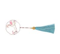 HOUDERCO Brass Hollow Out Round Fan Bookmark Chinese Style Handheld Fan Page Marker for Reading Studying and Collecting for Students and Book Lovers