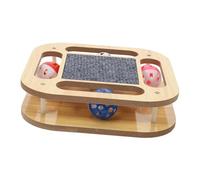 HOUDERCO Cat Scratch Board Wooden Turntable Scratcher Cat Amusement Turntable Fun Playing Board for Kitten