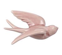 HOUDERCO Ceramic Bird Wall Sculpture Small Nordic Hanging Decor Burgundy Red Ceramic Sparrows Wall Mounted Art Ornament for Home Living Room Hotel