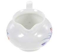 HOUDERCO Ceramic Milk Creamer Jug with Handle Lightweight Gravy Sauce Pitcher for Serving Cream and Food Sauces in Kitchen Or Dining Table, Simple and Classy Design