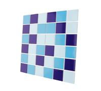 HOUDERCO Ceramic Mosaic Tile Blue Glossy Finish Scratch Resistant Kitchen Backsplash Bathroom Floor Wall Tiles for Swimming Pool Spa Bath Repair