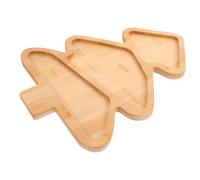 HOUDERCO Christmas Tree Shaped Bamboo Serving Tray with Fine Workmanship, Multi-Purpose Decorative Party Plate for Festive Celebrations and Home Decoration