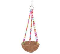 HOUDERCO Colorful Coconut Shell Parrot Hanging Bed Chain Natural Bird Nest for Parakeets Hamsters Small Pets for Outdoor Use Decorative Birdcage Random Color