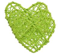 HOUDERCO Colorful Heart-Shaped Rattan Parrot Pecking Toys 3pcs Natural Woven Bird Chew Toys for Parakeets Cockatiels and Finches Bird Cage Accessories Random Color
