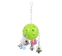 HOUDERCO Colorful Parrot Chew with Bell Ball Hanging Cage Decoration for Budgies and Caged Birds Suspension for Biting Climbing and Stress