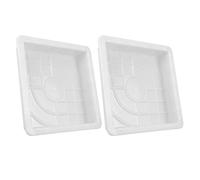 HOUDERCO Concrete Tile Mould, 2pcs Plastic Concrete Molds Set, DIY Pathway Forms for Sidewalk and Brick Paving, Simple to Clean, White