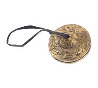 HOUDERCO Copper Small Hand Cymbals Belly Dancing Bell Finger Cymbal with Band Melodious Tone Sturdy Golden Accessory for Cultural Performances and Spiritual Practices