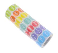 HOUDERCO Day of Week Label Stickers Adhesive Copper Stickers 7 Rolls of Assorted Colour for Schedule Management and Inventory Organisation for Food Boxes and Bread Packing Bags