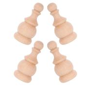 HOUDERCO Decorative Wooden Finials 4Pcs Small Pointed Pine Caps for Bedroom Bed Posts and Porch Railings, Unfinished Solid Wood Craft Finials for Home Projects