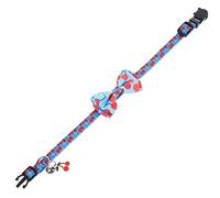 HOUDERCO Detachable Cherry Bow Tie Collar for Cats and Dogs Soft Wear-resistant Adjustable Pet Accessory with Bell Delicate Design for Comfortable Wear