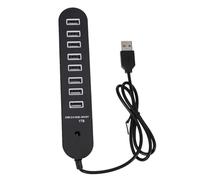 HOUDERCO Dm-hb70 8-port USB 2.0 Hub with 8-in-1 Multi Ports, Plastic Material, Black Colour, High-speed Data Transfer USB Hub for Laptop, Phone and Tablet Charging Station