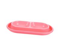 HOUDERCO Double Cat Bowl Water Fountain Ant Pet Feeding Station for Dogs and Cats Dual Compartment Design for Food and Water Modern Sky- Color for Indoor and Outdoor Use