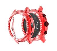 HOUDERCO Double Row Rhinestone PC Watch Case Protective Shell for Gen The Hr Lightweight Elegant Watch Accessories Red Scratch and Damage Resistant