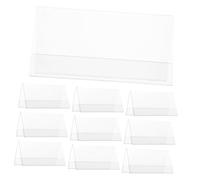 HOUDERCO Double Sided V-shaped Desk Name Plate Holder 12x6cm Plastic Large Tent Cards for Conference Room Meeting Table 10pcs