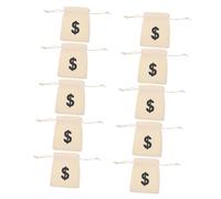 HOUDERCO Drawstring Money Bags with Easy Close Feature Cotton Linen 12pcs Beige and Beautiful Appearance, Practical Bags for Party Packaging Suitable for Small Items and Candy on Many