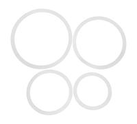 HOUDERCO Drum Silence Ring Set 4pcs White (10/12/14/16 Inch) Drum Kit Practice Mute Circles Tone Control Ring Muffler and Practice