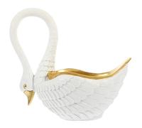HOUDERCO Elegant Swan Resin Key Holder Tray Desktop Organizer for Keys Jewelry and Small Items Nordic Style Decorative Animal Shape Storage Adornment for Home Entryway Desk