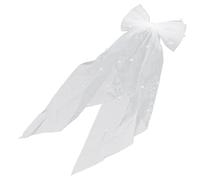HOUDERCO Elegant White Pearl Bow Hair Barrette and Ladies, Mesh and Iron Material, for Daily Using and Wedding, Creating Casual Hairstyles a Gorgeous Look